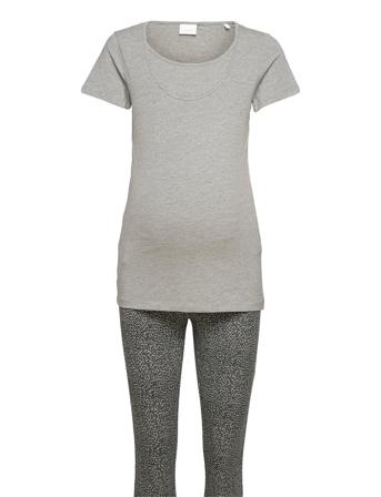 Mlpatrine Nell S/S Animal Pyjamas 2F A. Pyjamas Grå Mamalicious