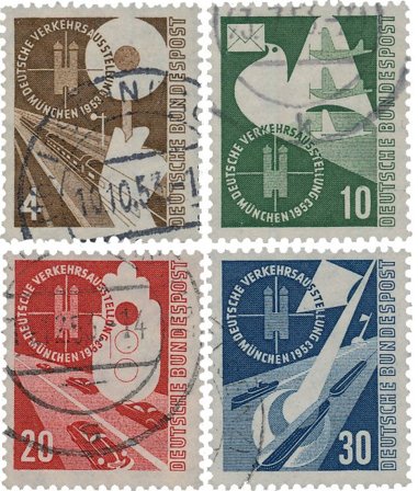 Tyskland 1953 - MICHEL 167-170 / AFA 1130-1133 - Stemplet