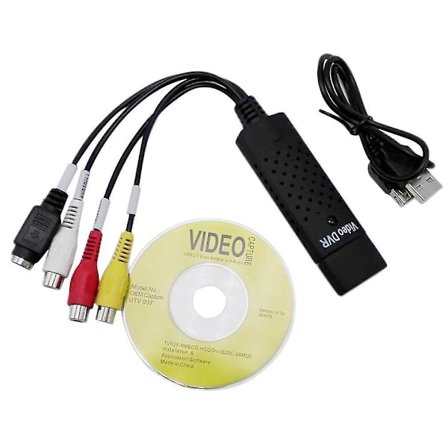 Svart USB 2.0 Videoupptagningskort Konverterare PC-adapter DVD VHS