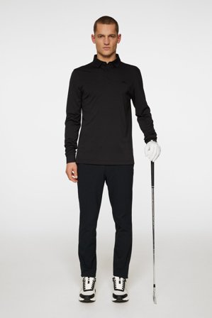 J.Lindeberg - Golf - Gustaf LS Polo - Black - Man - XL