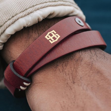 Red Jackson Leather Bracelet for Men - Leather bracelets