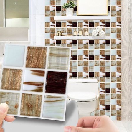 Pakkaslasitettu kuutiomembraanilaatta mosaiikkitarra DIY koristeellinen vedenpitävä seinätarra keittiön seinämaalaukset - seinätarrat - sementtilaatat