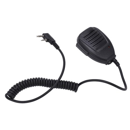 Walkie Talkie Håndholdt Mikrofon 2 Pin LED Indikator 360° Roterbar Høyttaler Håndmikrofon for BaoFeng UV‐5r