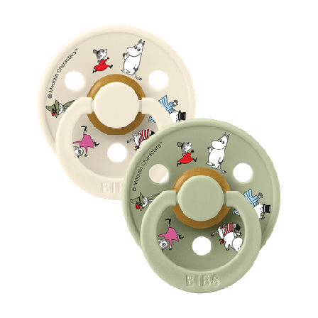 BIBS Moomin Pacifier Colour Friends Latex Str. 2, 6-18 mnd, ivory mix, 2 stk.