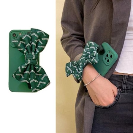 Bowknot Handrem iPhone 11 Skal - Grön