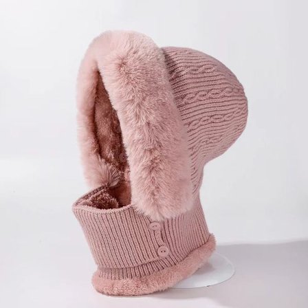 Strikke lue Multifunksjonell lue og skjerf i ett stykke utendørs,