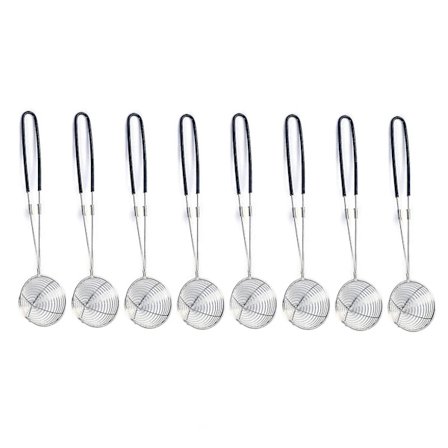 8 Rustfrit Stål Fondue Si, Fondue Si Rustfrit Stål Køkken Si Med Håndtag Fint Masket Køkken Si Ske Øse St