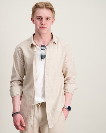 ONLY & SONS JUNIOR OSJCAIDEN LIFE LS LINEN SHIRT WN Cremefarben Hemden Jungen - Kids Brand Store