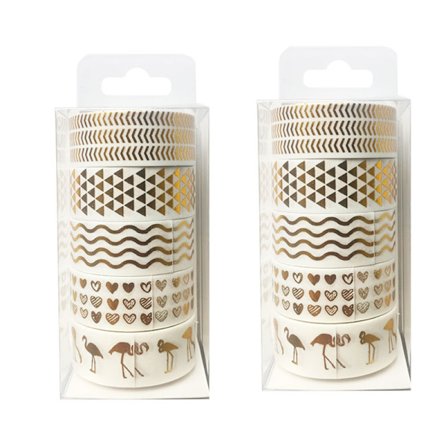 10 ruller Washi-tape, kobbermønster, dekorativ, farverig, fo