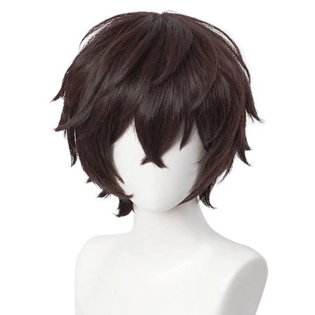 Anime Cosplay Peruk för Bungo Stray Dogs + Gratis Mössa (Dazai Peruk)