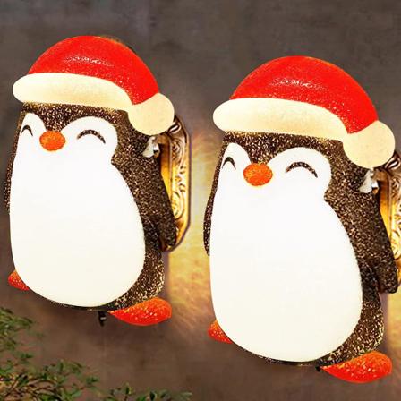 2 st julbelysningsskydd för veranda, julutomhusdekoration, söta pingvinljusskydd med resår för utomhusgaragebelysning, dekoration