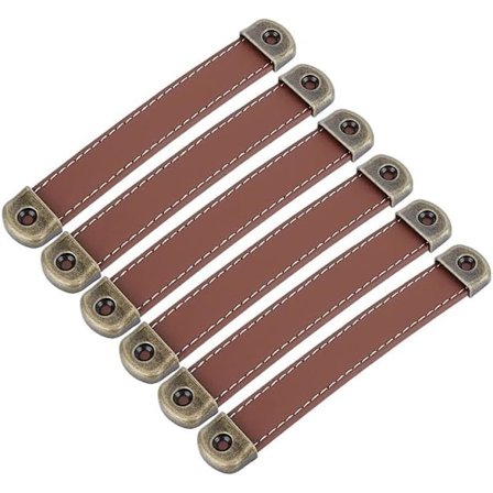 Sæt med 6 læderhåndtag Vintage lædermøbelhåndtag –,ZQKLA