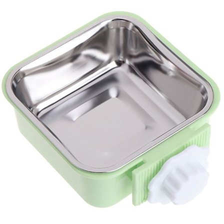 Hundeburet Skål Rustfritt Stål Avtakbar Hengevannskål Bur Skål med Studholder