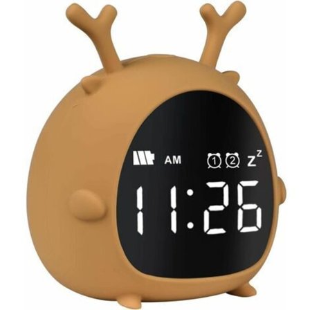 -Digitalt børnevækkeur, drenge piger LED digitalt vækkeur børn ikke-tikkende vækkeur, nedtælling snooze rejsevækkeur højt vækkeur