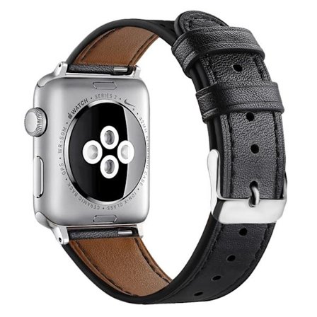 Apple Watch (41mm) Top Layer Okseskinn Ekte Lær Klokkereimer - Svart