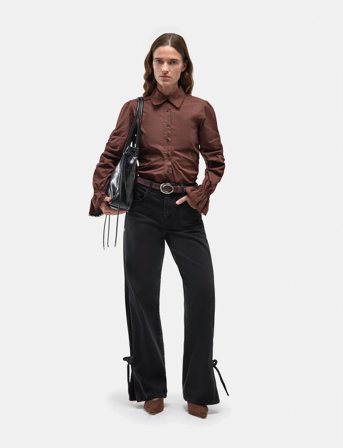 Laagam Jada Black Denim Relaxed Jeans - Black - 40