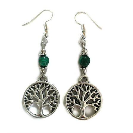 Örhängen Livets Träd Tree Of Life Symbol Malakit