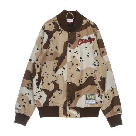 Mitchell & Ness, bomber jacket nba camo reflective jacket chibul Beige, Heren, Maat:L