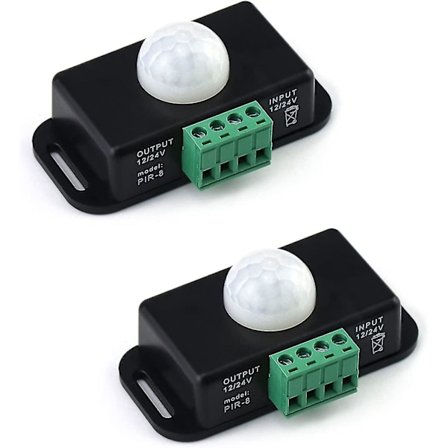 Kropsinfrarød Lyssensor, 12v/24v Pir Bevægelsessensor Switch Til Led Lysbånd Automatisk, 2 Pak