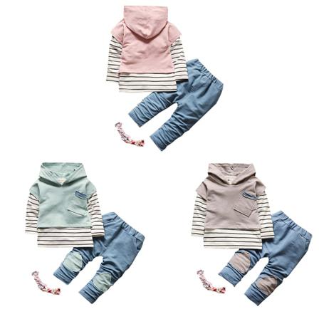 3st Barn Pojkar Flickor Randskjorta T-shirt Patchwork Byxor