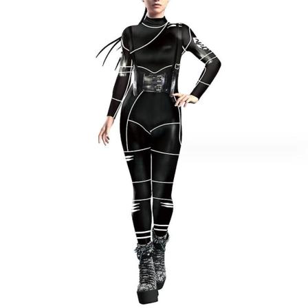 Kvinnors Halloween Jumpsuit Body Cosplay 3d COLOR 2 L