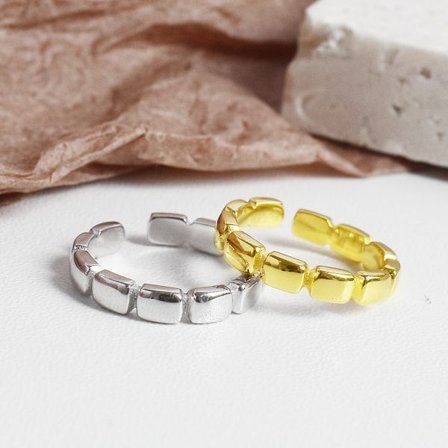 Lätt lyx stil smycken silver geometrisk fyrkantig fingerring ins koreanska person