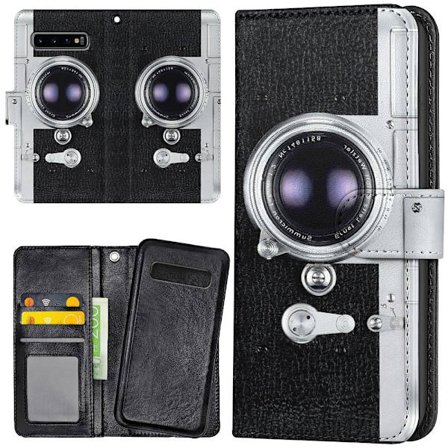 Samsung Galaxy S10 - Plånboksfodral/Skal Retro Kamera