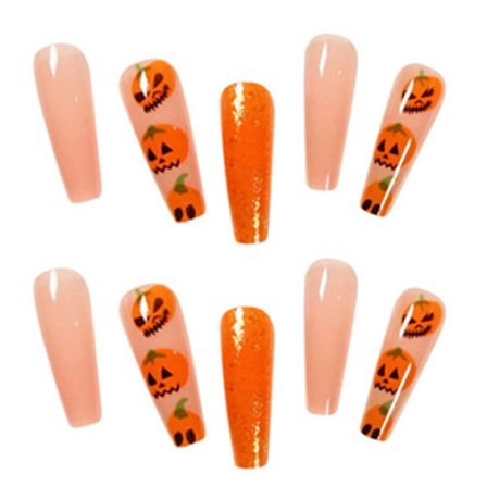 Halloween-kynnet, pitkät Halloween-tekokynnet naisille ja tytöille