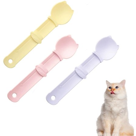 Kattefodersæt i tre dele - kattefoderskovl - kattefoderskål - vådfoderskovl - klemmedispenser