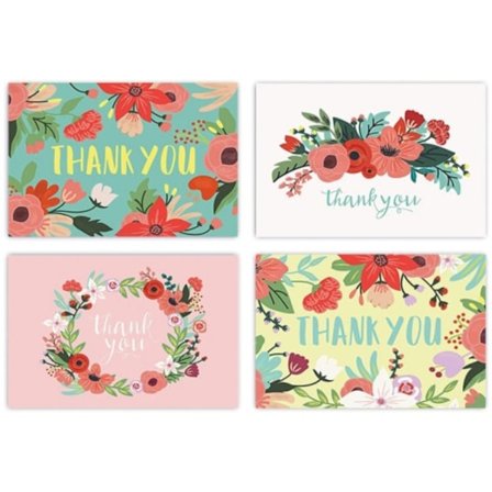 Tack för din beställning Uppskatta kort blommönster