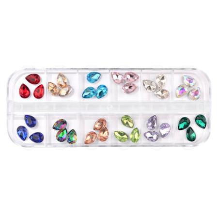 Farverige Nail Art Glitter Rhinestones Uregelmæssig Form Blanding Dekoration DIY Manicure 04#