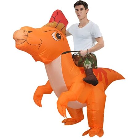 Ride-on Dinosaur Kostume Oppustelig Dinosaur Kostumer Fastelavnskostume til Voksne