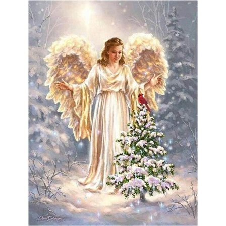 30 x 40 cm, kvinne med vinger Diamond Painting Broderie Diam