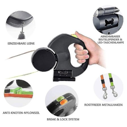 Kaksikoiran Ulosvedettävä Hihna