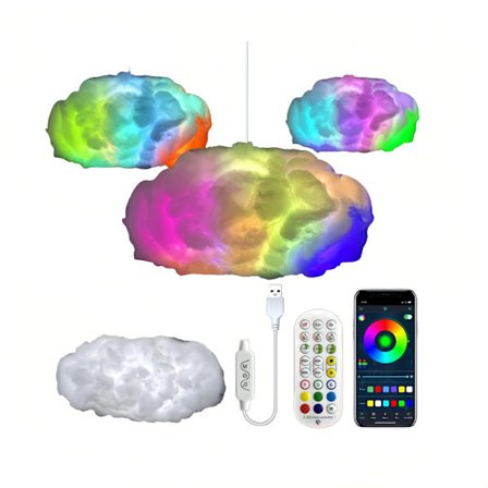 DIY Sky Lyn Lys Sæt med Musiksynkronisering og Multi-Farve Lyn Skiftende Lysstrimmel, den Fedeste Dekoration til Soveværelset