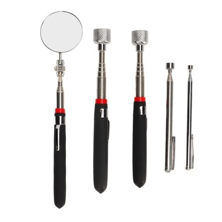 5 stk sett magnetisk opptaksverktøy 15LB 10LB 3.5LB 1.5LB Teleskopisk magnetisk griper og rundt inspeksjonspeil