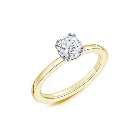 Bague solitaire Alice en or jaune 18 carats avec diamant synthétique de 0,50 carat - Bagues de fiançailles et diamants Alliances de Vanbrun