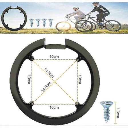 Sykkelkjedebeskytter, sykkelkjededeksel med 4 skruer, plast sykkelkrankbeskytter, MTB kjedebeskytter, krankbeskyttelsesdeksel for 42T og 44T sykkel 