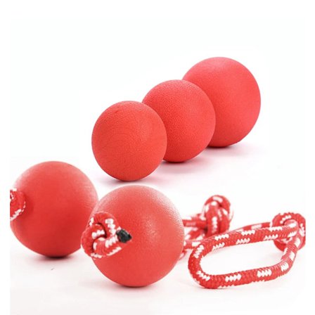 Hundleksak Tålig Solid Elastisk TPR Husdjursboll Tuggleksak Tålig Boll Med Snöre
