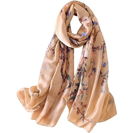 1 st Khaki Dam Scarf Silke Satin Scarves Tryckt Scarf Leopard