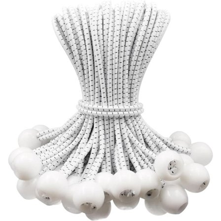 50 stk - 6 " - Elastisk tau - Elastisk snor - Strammelastikk - Strammesnor - Ballstrikker