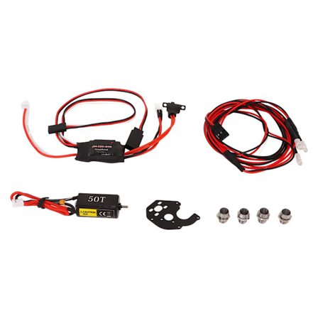 30A RC Børstet ESC Kit med 050 50T Børstet Motor 2 Hvide 2 Røde LED Forlygter RC Bil Båd Modifikationssæt