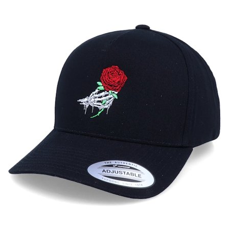 Iconic - Bones And Rose A-Frame Black Adjustable Adjustable Black Cap - @ Hatstore