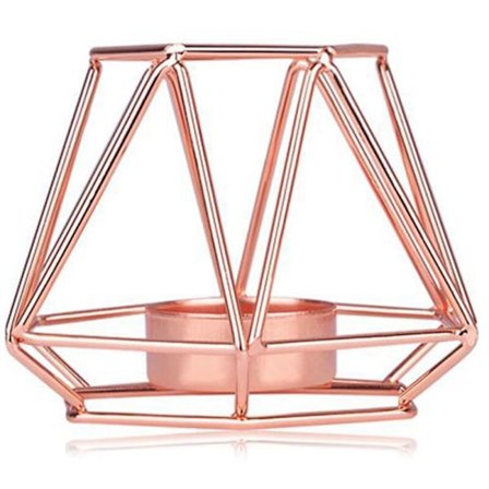 2 stk 3D geometriske lysestaker telys te plante søyleholdere sukkulenter stativ bryllupssenterpotte gull