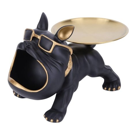 Bulldog Butler Förvaringsbricka Nyckellåda SVART