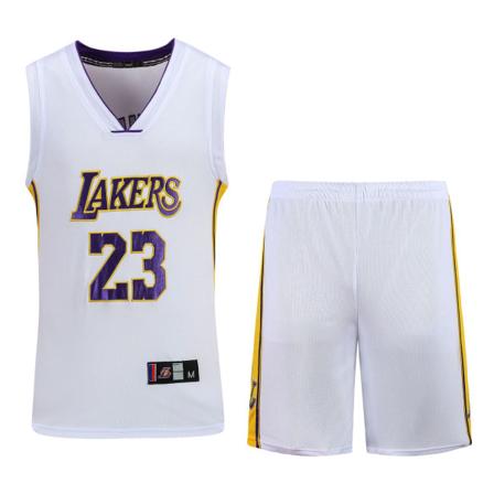 #23 Lebron James Baskettröja Set Lakers Uniform för barn white M