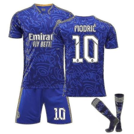 Real Madrid Borta Sapphire Blue nr 9 Benzema tröja nr 20 Vinicius Modric Fotbollströja Kostym barntröja 21 22 MODRIC 10 Kids 20