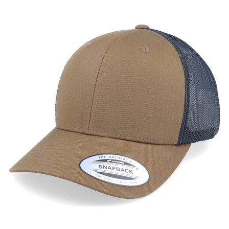 Yupoong - Retro Coyote Brown/Black Trucker Trucker Brown Cap - @ Hatstore
