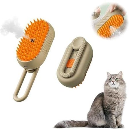OBOSOE Dampbørste til Kat & Hund – Kæledyrsplejebørste med Damp & Massagefunktion