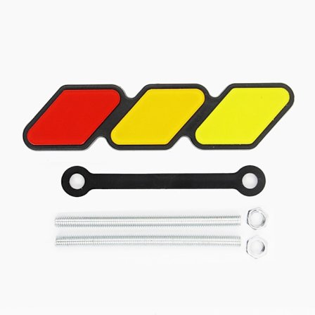 PC Trefärgad Grill Badge Emblem Dekoration, Biltillbehör Lastbilsdekal Klistermärke med Annat Nät eller Slitsad Grill